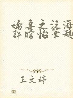 娇妻之泛海之舟许晗怡笔趣阁