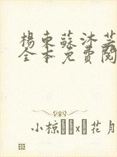 杨东苏沐芸小说全本免费阅读下载