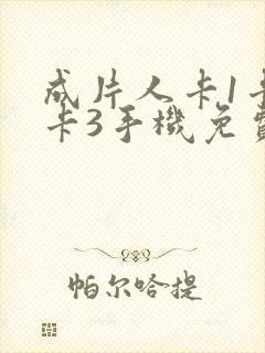 成片人卡1卡2卡3手机免费看封面