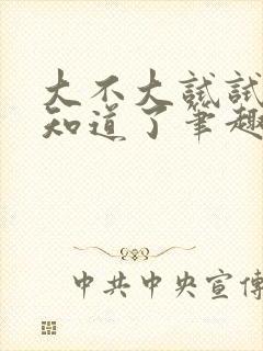 大不大试试不就知道了笔趣阁封面