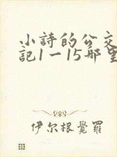 小诗的公交车日记1一15哪里能看封面
