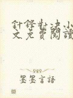 针锋对决小说全文免费阅读完整版封面