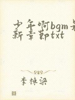 少年啊bgm最新章节txt