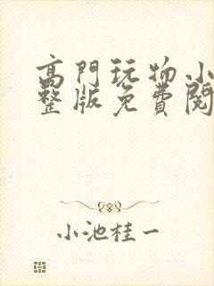 高门玩物小说完整版免费阅读