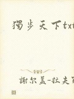 独步天下txt封面