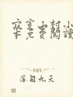 寂寞山村小说全本免费阅读