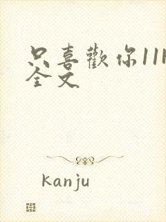 只喜欢你11H全文