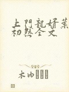 上门龙婿叶辰萧初然全文