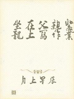 坐在父亲紫色大龙上写作业