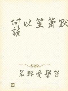 何以笙箫默 小说