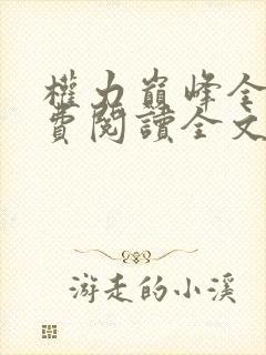 权力巅峰全本免费阅读全文