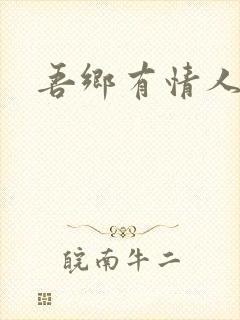 吾乡有情人封面