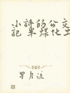 小诗的公交车日记 半煤化工