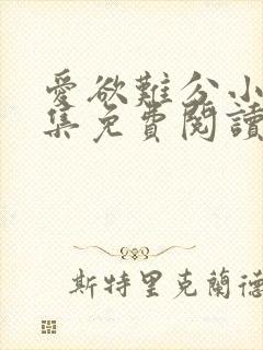 爱欲难分小说全集免费阅读封面