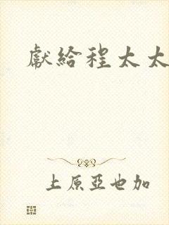 献给程太太封面