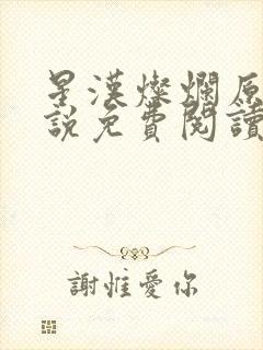 星汉灿烂原著小说免费阅读