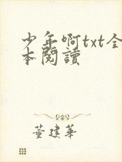 少年啊txt全本阅读封面