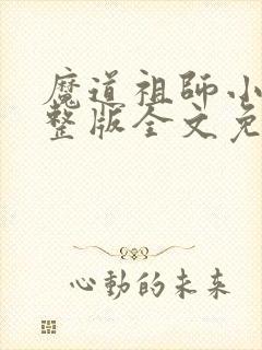 魔道祖师小说完整版全文免费阅读