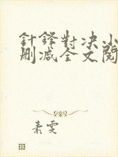 针锋对决小说未删减全文阅读封面