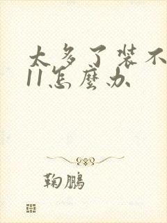 太多了装不下h11怎么办封面