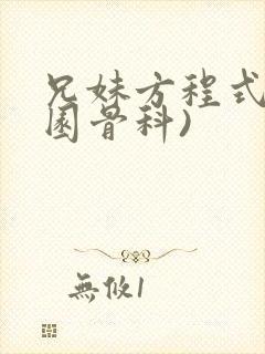 兄妹方程式(校园骨科)