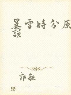 暴雪时分原著小说