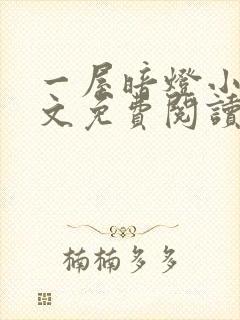 一屋暗灯小说全文免费阅读