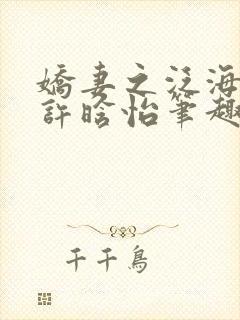 娇妻之泛海之舟许晗怡笔趣阁