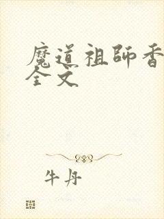 魔道祖师香炉篇全文封面