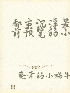 都市沉浮最快超前预览的小说3030