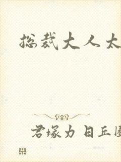 总裁大人太勇猛