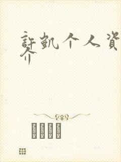 许凯个人资料简介封面