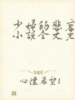 少妇的悲哀榆木小说全文免费阅读笔趣阁下载