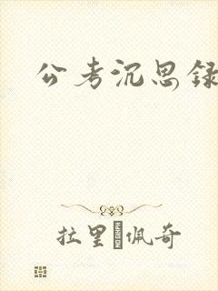 公考沉思录