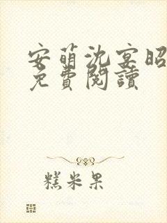 安萌沈宴昭小说免费阅读