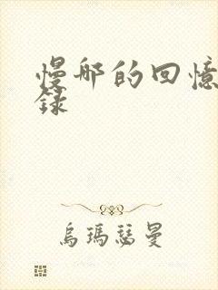 慢哪的回忆录目录