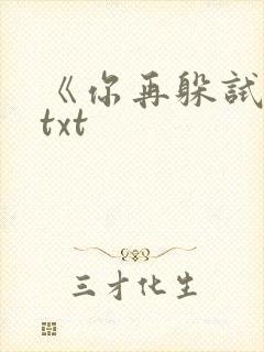 《你再躲试试》txt封面