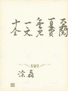 十一年夏至小说全文免费阅读封面