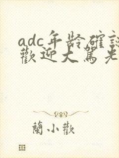 adc年龄确认欢迎大驾光临小说