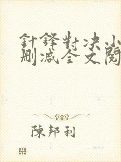 针锋对决小说未删减全文阅读封面