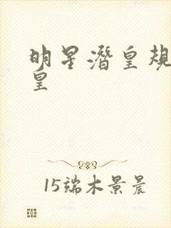 明星潜皇规则之皇