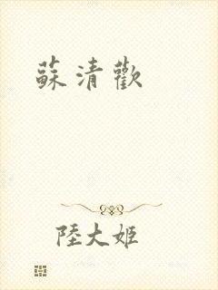 苏清欢封面