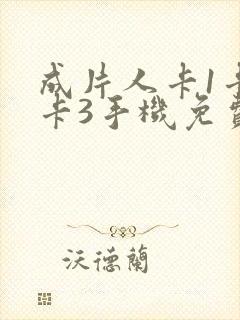 成片人卡1卡2卡3手机免费看封面