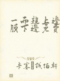 一面亲上边一面膜下边免费阅读