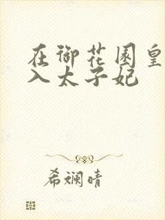 在御花园皇上进入太子妃封面