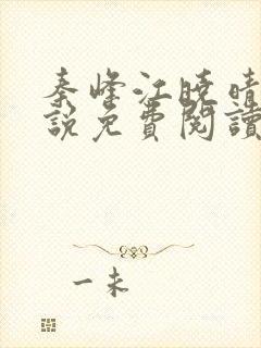 秦峰江晓晴的小说免费阅读封面