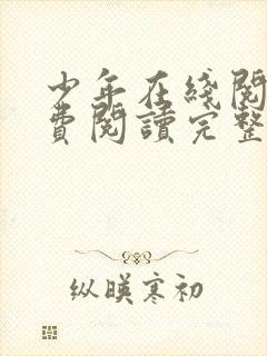 少年在线阅读免费阅读完整版封面