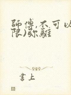 师傅,不可以(限)弥骓封面