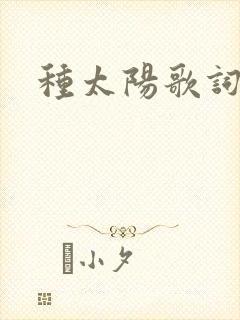 种太阳歌词