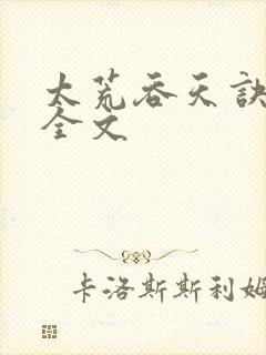 太荒吞天诀最新全文封面